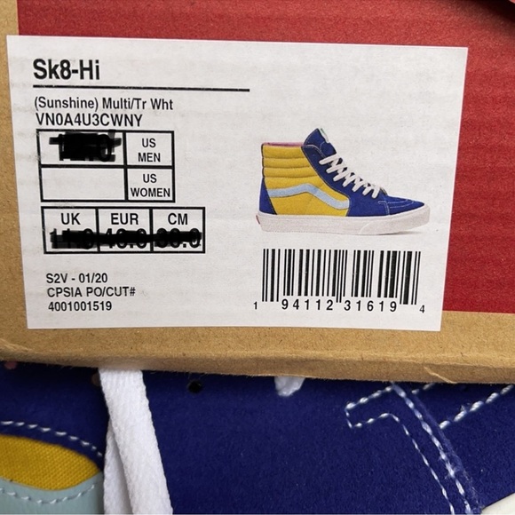 Vans Sk8-Hi Sunshine Multi/True White MENS - Picture 16 of 16